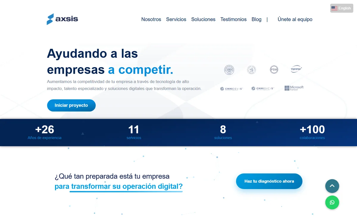 Sitio web de Axsis Tecnología